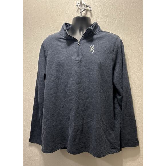 BROWNING‎ SOFT POLY FLEECE KNIT Grey 1/4 ZIP PULLOVER MEN'S SIZE XL - Picture 1 of 4
